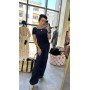 Spodnie Damskie ARTIGLI Granatowe Wide Leg z Kieszeniami – Elegancja Made in Italy // 5959