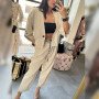 Lniany Komplet Damski AdoreDanew – Kamizelka i Spodnie z Paskiem – Elegancki Zestaw Summer Chic// 5963