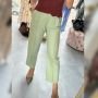 Pistacjowe Spodnie Garniturowe Pastell – Eleganckie Spodnie Szerokie z Lyocellu Premium // 6022
