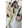 Pistacjowe Spodnie Garniturowe Pastell – Eleganckie Spodnie Szerokie z Lyocellu Premium // 6022