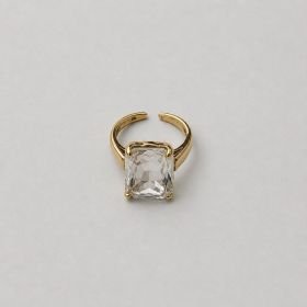 pierścionek koktajlowy regulowany premium, Crystal Clear //6038