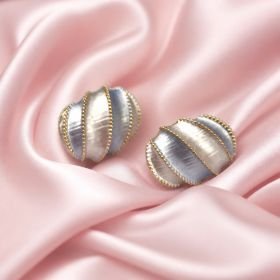 kolczyki damskie kopuły, elegancka biżuteria emaliowana glamour retro //6043