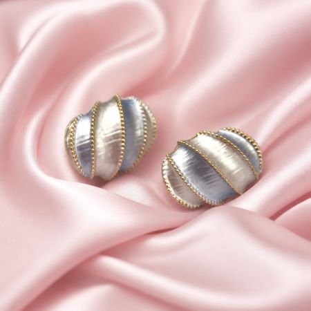 kolczyki damskie kopuły, elegancka biżuteria emaliowana glamour retro //6043