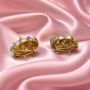 kolczyki damskie kopuły, elegancka biżuteria emaliowana glamour retro //6043
