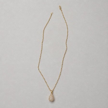 Ekskluzywny Naszyjnik Diamond Drop – Złoty Łańcuszek Singapur z Zawieszką Pavé //6051
