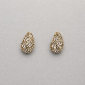 Luksusowe Kolczyki Sztyfty Diamond Drop – Złoto i Kryształowe Cyrkonie Pavé //6052