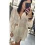Luksusowy Komplet z Tencelu z Haftem – Elegancka Koszula i Szorty Premium Resort Wear - Ivory // 6058
