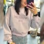 Pastelowa Bluza Bawełniana Damska z Napisem Premium – 100% Bawełna - Luksusowa Lila // 6067