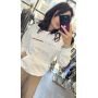 Luksusowa Bluza Bawełniana z Kapturem i Napisem Paris Premium – 100% Bawełna - Pure White // 6086