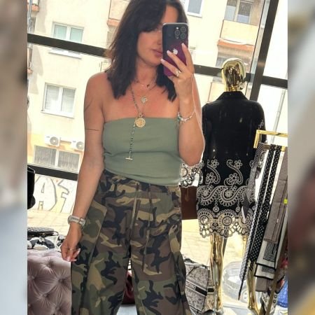 Bawełniany Top Tuba Bez Ramiączek Prążkowany Premium – Made in Italy –  Khaki Sage // 6076