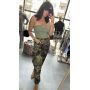 Bawełniany Top Tuba Bez Ramiączek Prążkowany Premium – Made in Italy –  Khaki Sage // 6076