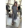 Ekskluzywny Komplet Damski Tunika i Spodnie Wide Leg Premium Luxury Tencel – Morski Stalowy // 6083