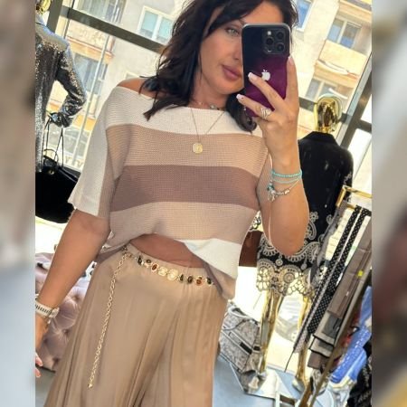 Letni Sweter Dzianinowy w Paski MILANO Oszukany Oversize // 6089