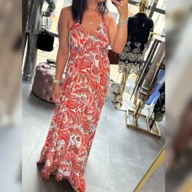 Wiskozowa Sukienka Maxi we Wzór Paisley ISABELLA // 6091