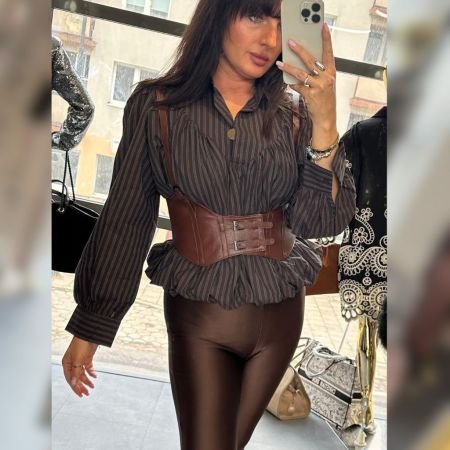 Elegancka Bluzka Koszulowa z Gorsetowym Pasem | AdoreDanew // 6121