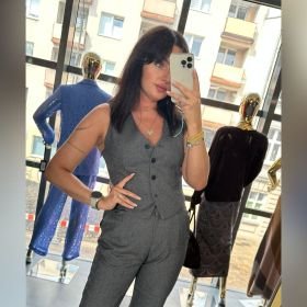 Elegancka Kamizelka Garniturowa Szara Artigli Made in Italy | Szara Kamizelka Garniturowa Damska Premium // 6214