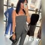 Ekskluzywny Top Garniturowy Corset Saiph Made in Italy - Elegancki Melanżowy Szary // 6220