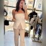 Ekskluzywny Top Garniturowy Corset Saiph Made in Italy - Subtelna Śmietanka // 6221