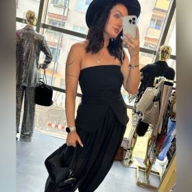 Ekskluzywny Top Garniturowy Corset Saiph Made in Italy - Głęboka Czerń // 6222