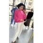 Damska Bluza Oversize z Wypukłym Embossingiem B AdoreDanew – Bawełniana Bluza - Magenta // 6252