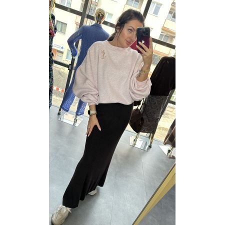 Ocieplana Bluza Oversize z Meszkiem i Odpinaną Broszką – Bawełniana Bluza Premium - // 6261
