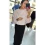 Ocieplana Bluza Oversize z Meszkiem i Odpinaną Broszką – Bawełniana Bluza Premium - // 6261