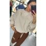 Ocieplana Bluza Oversize z Meszkiem i Odpinaną Broszką – Bawełniana Bluza Premium - // 6259