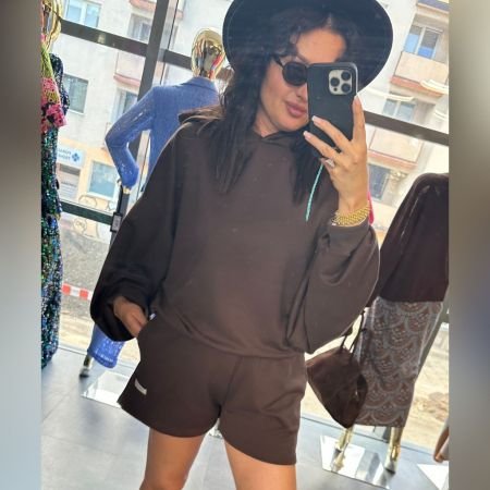 Luksusowa Bluza Dresowa z Kapturem Oversize AdoreDanew – Polskie Bluze Bawełniane Premium - Czekoladowa // 6271