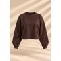 Grafitowa / czekoladowa bluza damska cropped Philia Loft | AdoreDanew