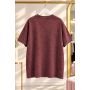 T-shirt damski Roberta Biagi z logo bordo i khaki | AdoreDanew