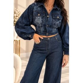 Kurtka Jeansowa Damska MOTEL – Bufiaste Rękawy, Denim M