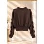 Bluza damska z koronką brązowa Philia Loft | Adore Danew