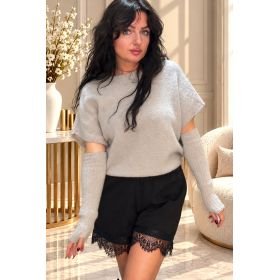 Sweter Siste’s z rękawiczkami i baby alpaką – 3 kolory