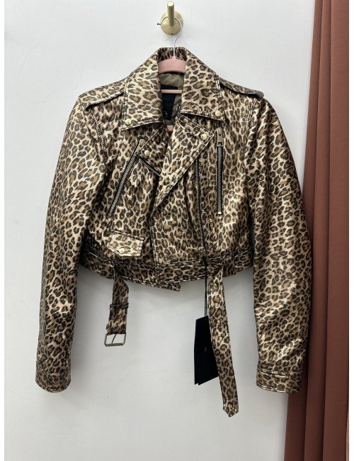 skórzana ramoneska w panterkę od FLO&CLO