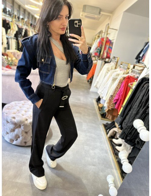 Czarne Eleganckie Spodnie Babylon // 1067