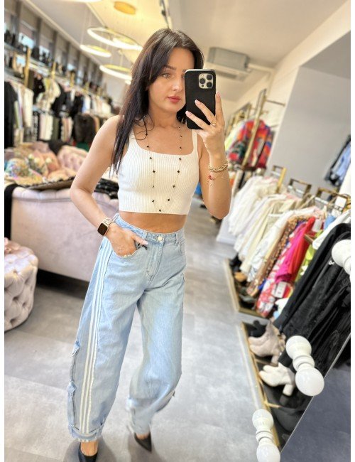 Proste Jeansy z Lampasami - Styl i Wygoda