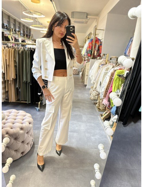 Stylowe Spodnie w Klasycznym Kolorze - Biały na Topie