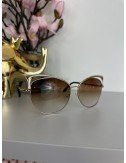 Eleganckie okulary przeciwsłoneczne w złotych oprawkach // 1196
