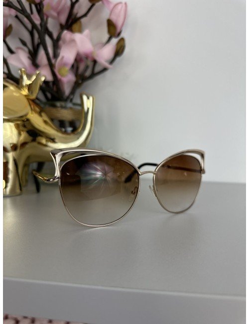 Eleganckie okulary przeciwsłoneczne w złotych oprawkach // 1196