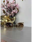 Eleganckie okulary przeciwsłoneczne w złotych oprawkach // 1196