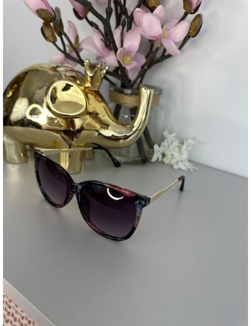 Okulary Przeciwsłoneczne ze Złotymi Dodatkami - Elegancja i Styl w Jednym // 1199