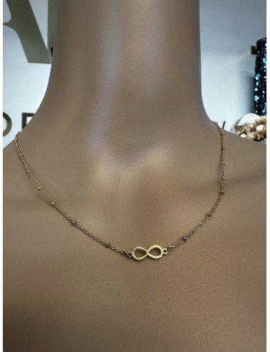 Złoty naszyjnik z oczkami i zawieszką nieskończoności // 1133*