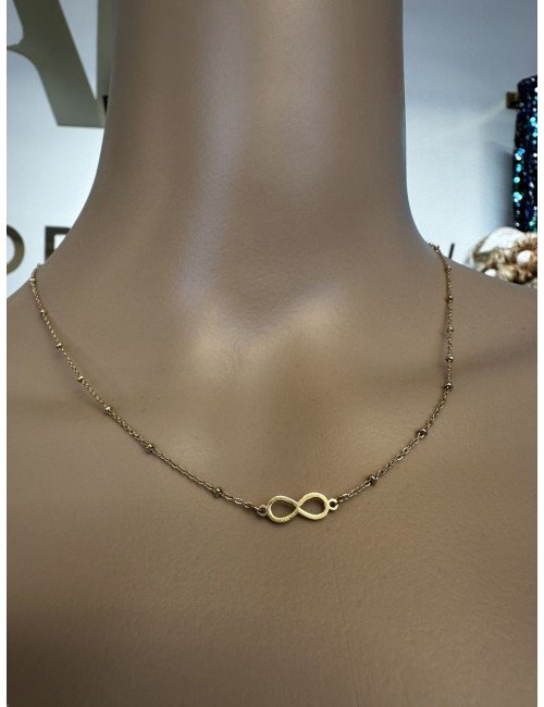Złoty naszyjnik z oczkami i zawieszką nieskończoności // 1133*