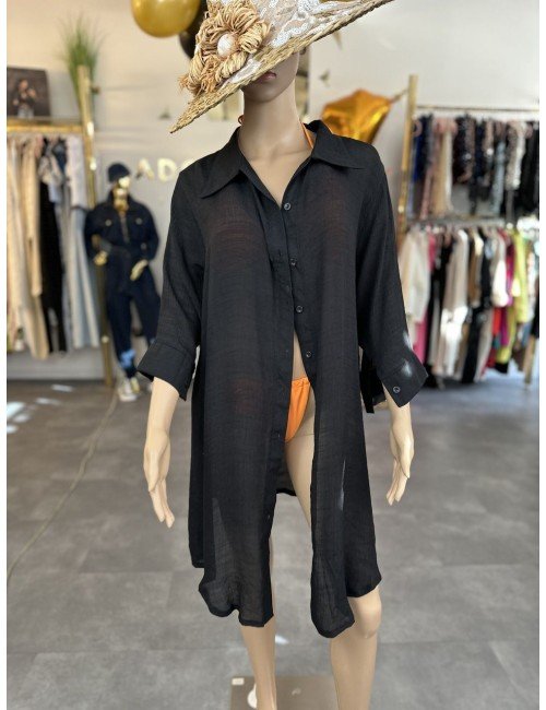 różowa, żółta i czarna koszula / pareo na plażę