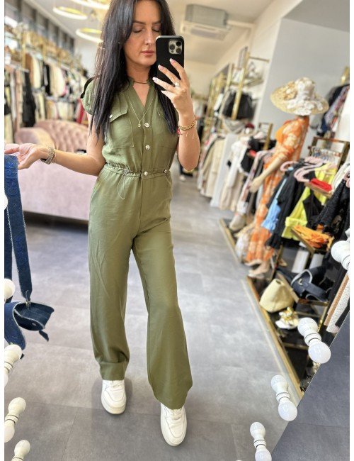 Kombinezon khaki bez rękawów od Kontatto