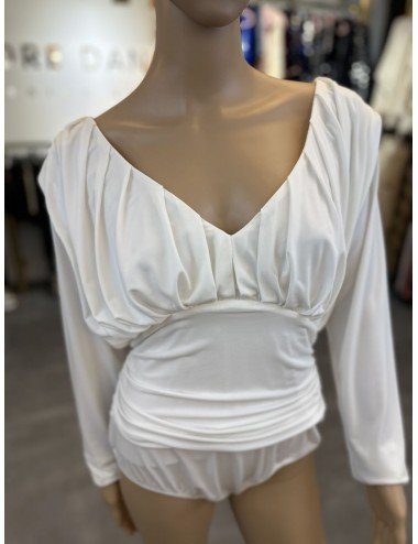 Eleganckie białe body na długi rękaw od Babylon // 1263