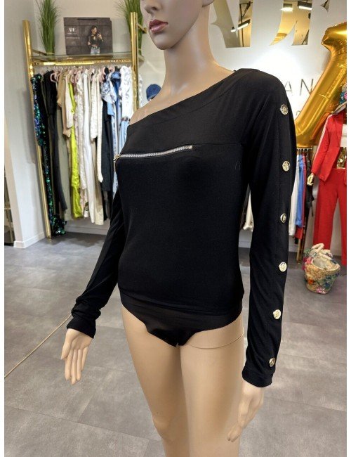Czarne body z długim rękawem od Babylon // 1266