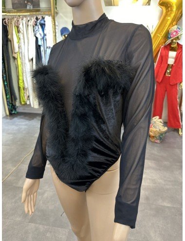 Body z golfem i eleganckimi piórami od Babylon // 1267