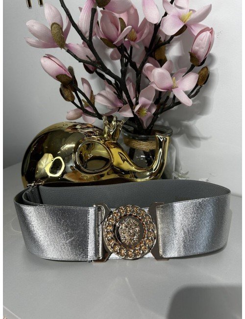 srebrny pasek ze złotą klamrą od Roberta Biagi // 1272*