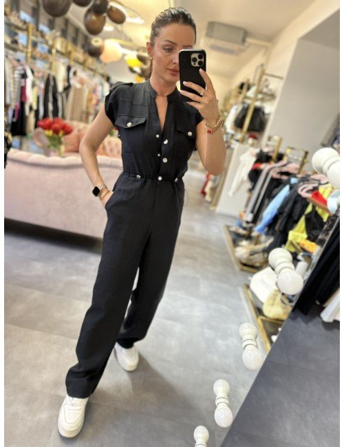 czarny Kombinezon bez rękawów od Kontatto